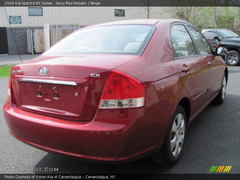 Spicy Red Metallic / Beige 2009 Kia Spectra EX Sedan