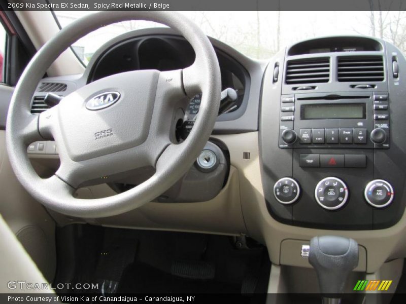 Spicy Red Metallic / Beige 2009 Kia Spectra EX Sedan