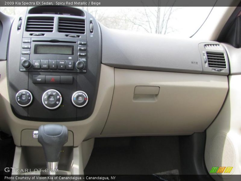 Spicy Red Metallic / Beige 2009 Kia Spectra EX Sedan
