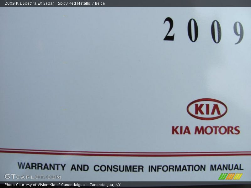 Spicy Red Metallic / Beige 2009 Kia Spectra EX Sedan