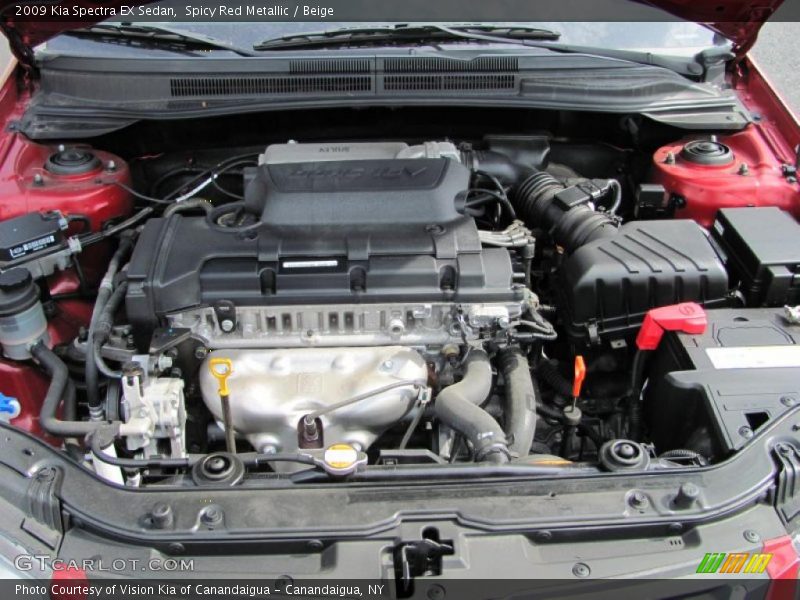 Spicy Red Metallic / Beige 2009 Kia Spectra EX Sedan
