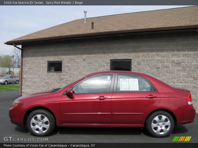 Spicy Red Metallic / Beige 2009 Kia Spectra EX Sedan