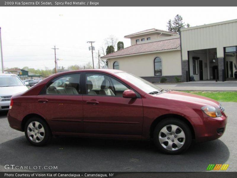 Spicy Red Metallic / Beige 2009 Kia Spectra EX Sedan