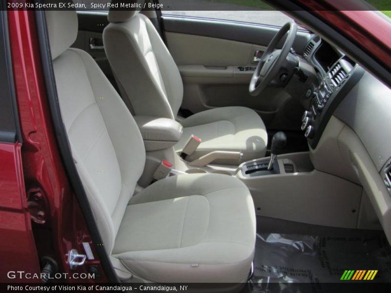 Spicy Red Metallic / Beige 2009 Kia Spectra EX Sedan