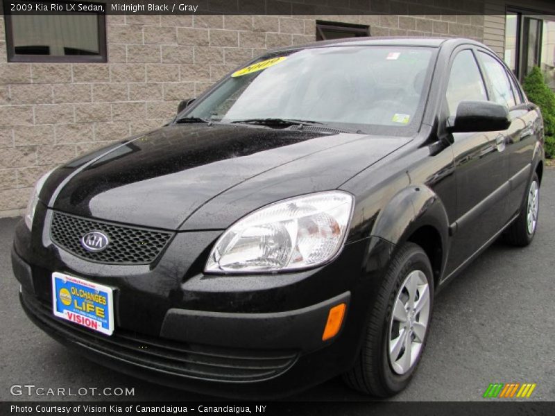Midnight Black / Gray 2009 Kia Rio LX Sedan