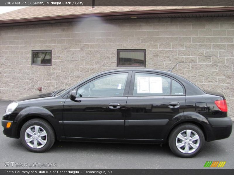 Midnight Black / Gray 2009 Kia Rio LX Sedan