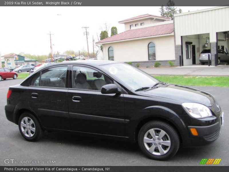 Midnight Black / Gray 2009 Kia Rio LX Sedan