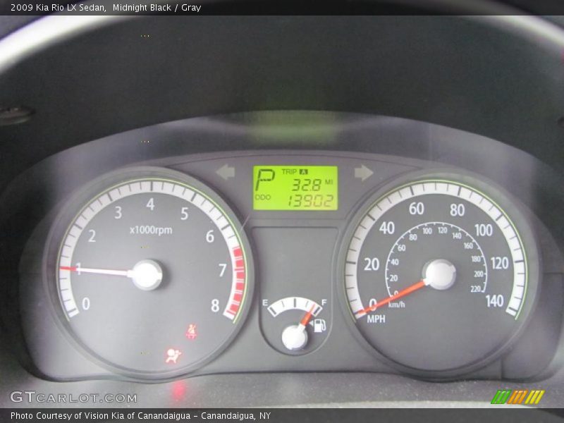 Midnight Black / Gray 2009 Kia Rio LX Sedan