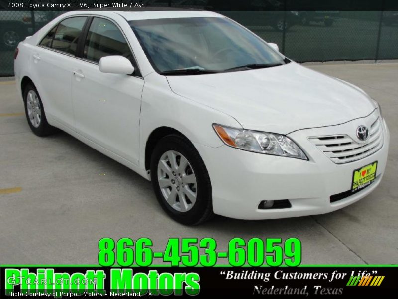 Super White / Ash 2008 Toyota Camry XLE V6