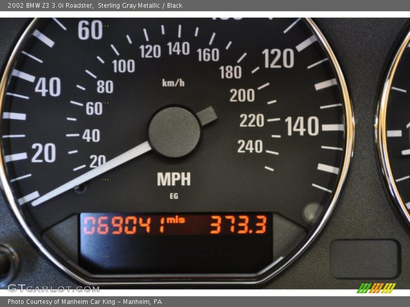 Sterling Gray Metallic / Black 2002 BMW Z3 3.0i Roadster