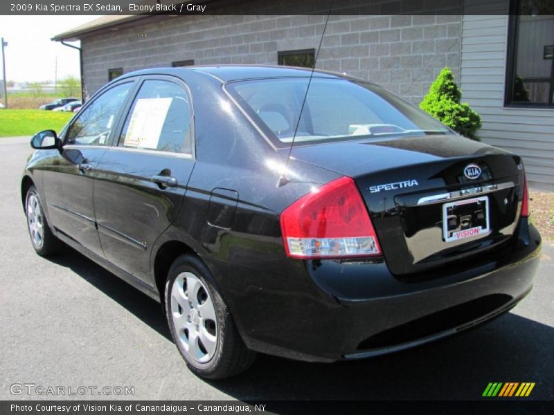 Ebony Black / Gray 2009 Kia Spectra EX Sedan