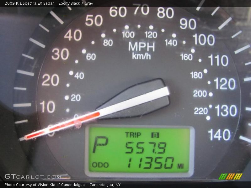 Ebony Black / Gray 2009 Kia Spectra EX Sedan