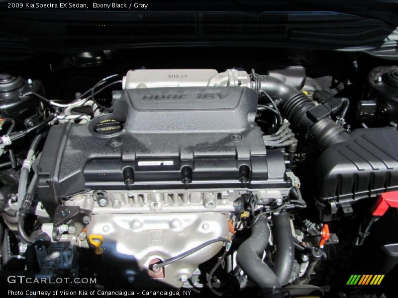 Ebony Black / Gray 2009 Kia Spectra EX Sedan
