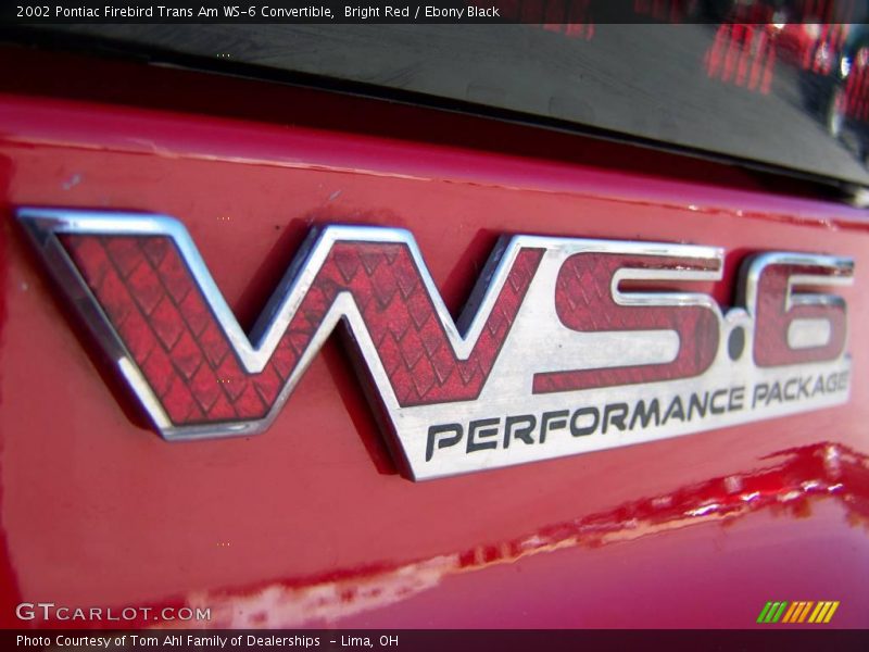 Bright Red / Ebony Black 2002 Pontiac Firebird Trans Am WS-6 Convertible
