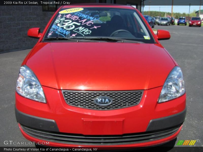 Tropical Red / Gray 2009 Kia Rio LX Sedan