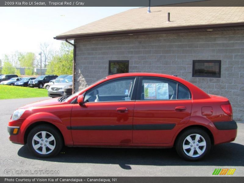 Tropical Red / Gray 2009 Kia Rio LX Sedan