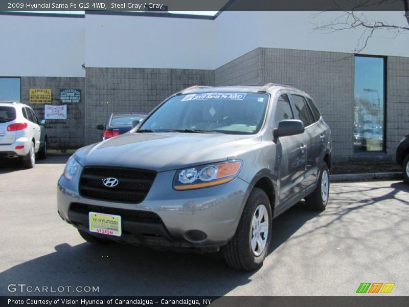 Steel Gray / Gray 2009 Hyundai Santa Fe GLS 4WD