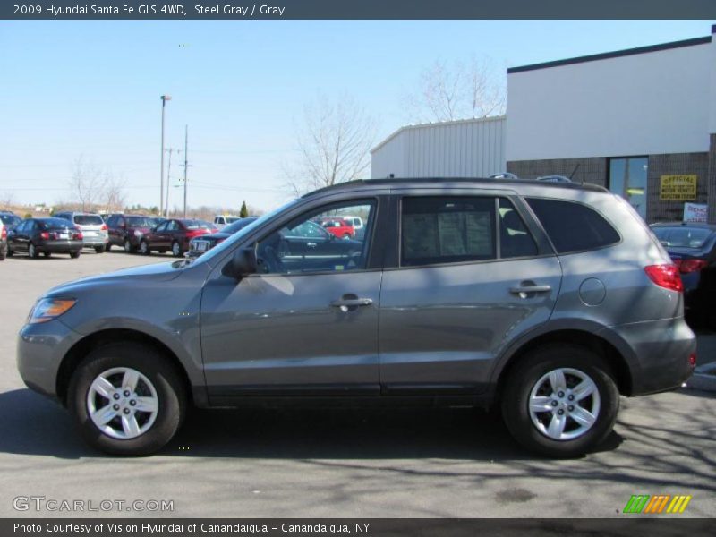 Steel Gray / Gray 2009 Hyundai Santa Fe GLS 4WD