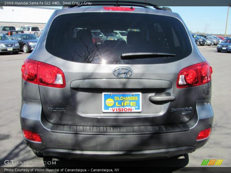 Steel Gray / Gray 2009 Hyundai Santa Fe GLS 4WD