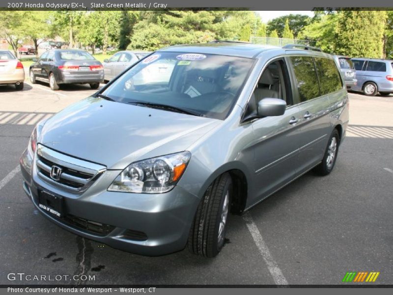 Slate Green Metallic / Gray 2007 Honda Odyssey EX-L