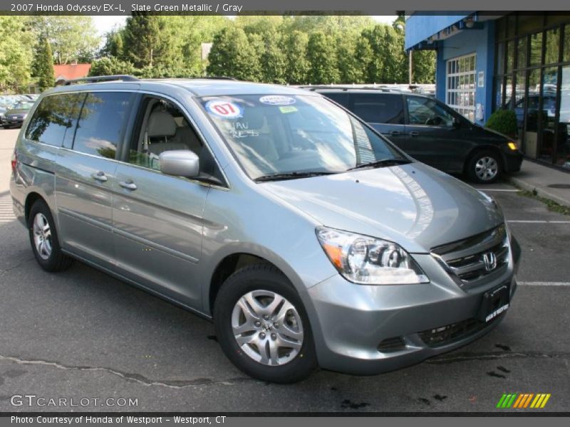 Slate Green Metallic / Gray 2007 Honda Odyssey EX-L
