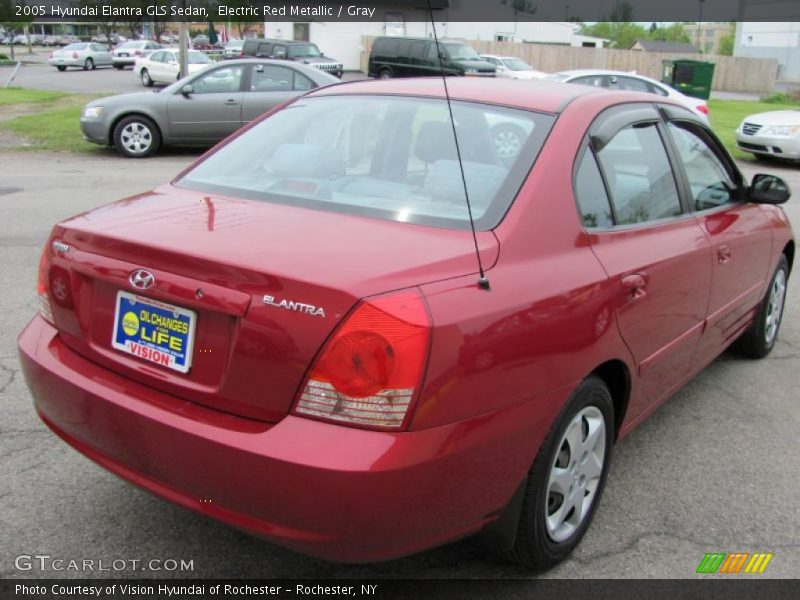 Electric Red Metallic / Gray 2005 Hyundai Elantra GLS Sedan