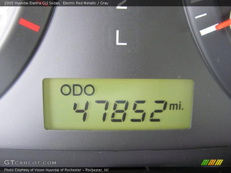 Electric Red Metallic / Gray 2005 Hyundai Elantra GLS Sedan
