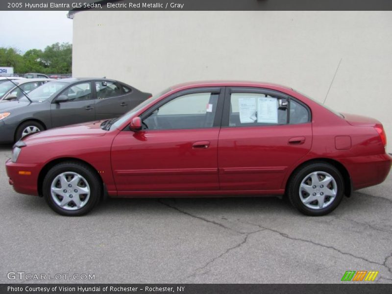 Electric Red Metallic / Gray 2005 Hyundai Elantra GLS Sedan