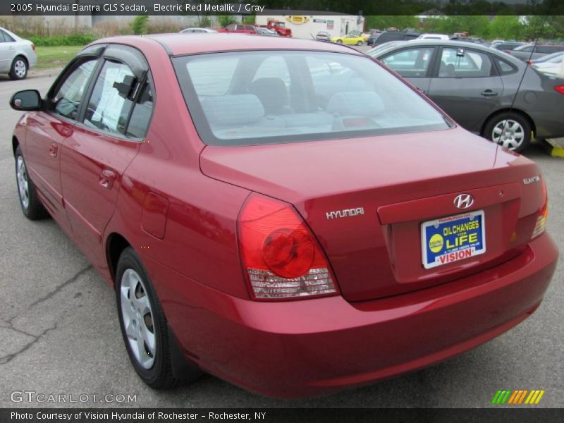 Electric Red Metallic / Gray 2005 Hyundai Elantra GLS Sedan