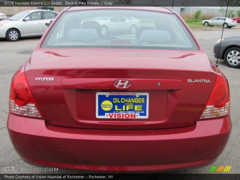 Electric Red Metallic / Gray 2005 Hyundai Elantra GLS Sedan