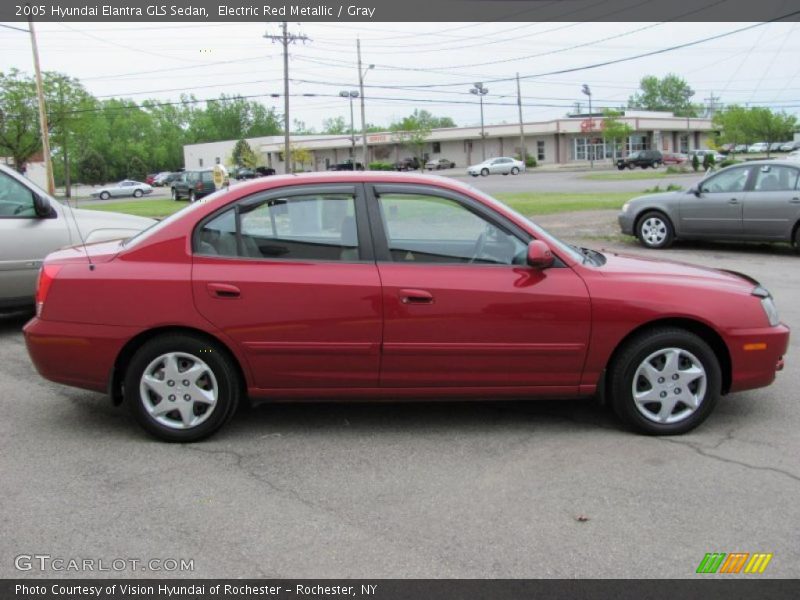 Electric Red Metallic / Gray 2005 Hyundai Elantra GLS Sedan