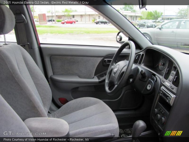 Electric Red Metallic / Gray 2005 Hyundai Elantra GLS Sedan