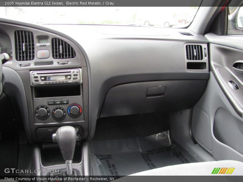 Electric Red Metallic / Gray 2005 Hyundai Elantra GLS Sedan