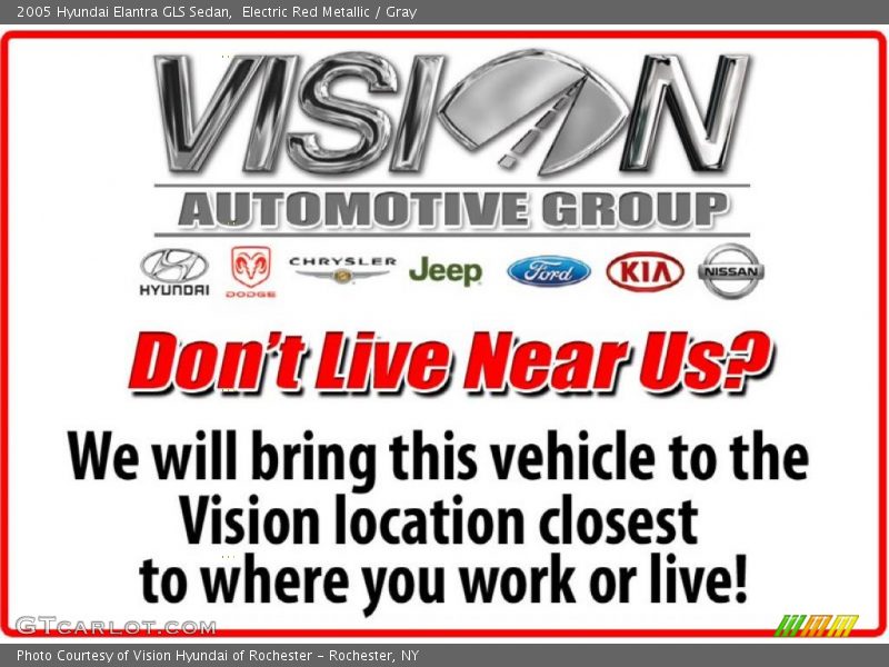 Electric Red Metallic / Gray 2005 Hyundai Elantra GLS Sedan