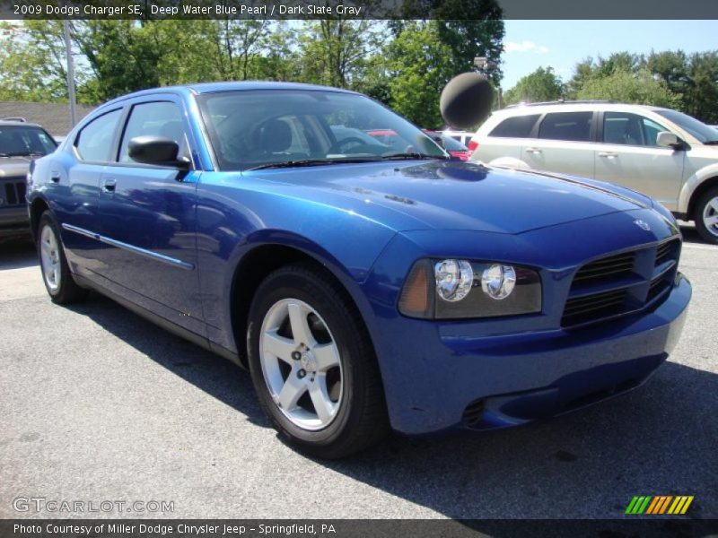 Deep Water Blue Pearl / Dark Slate Gray 2009 Dodge Charger SE