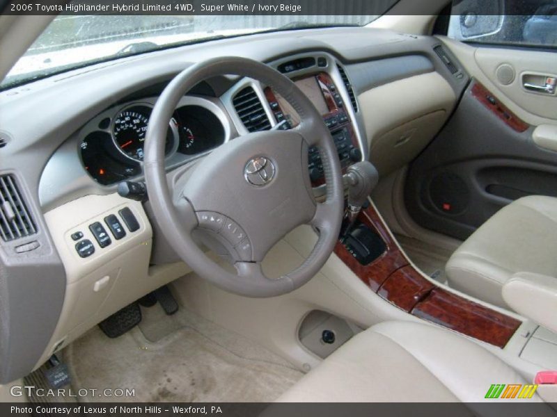 Super White / Ivory Beige 2006 Toyota Highlander Hybrid Limited 4WD