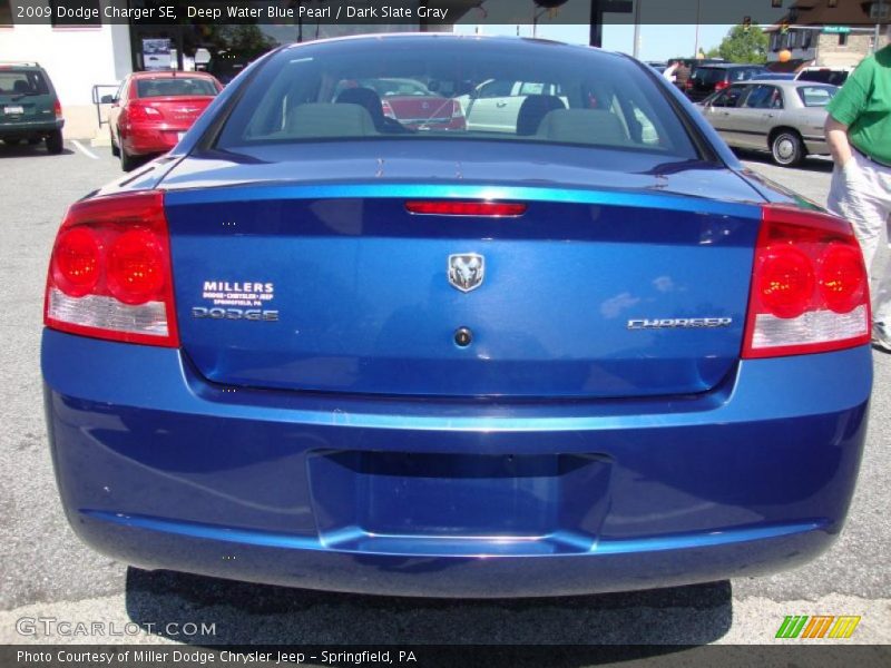 Deep Water Blue Pearl / Dark Slate Gray 2009 Dodge Charger SE