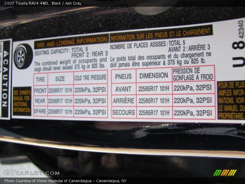Black / Ash Gray 2007 Toyota RAV4 4WD