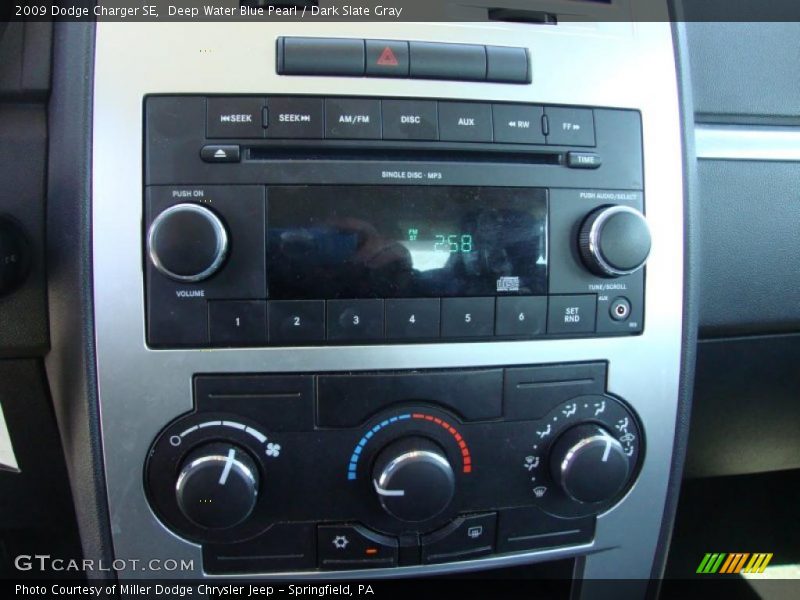 Deep Water Blue Pearl / Dark Slate Gray 2009 Dodge Charger SE
