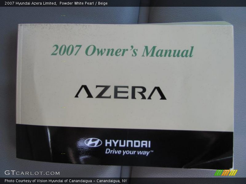 Powder White Pearl / Beige 2007 Hyundai Azera Limited