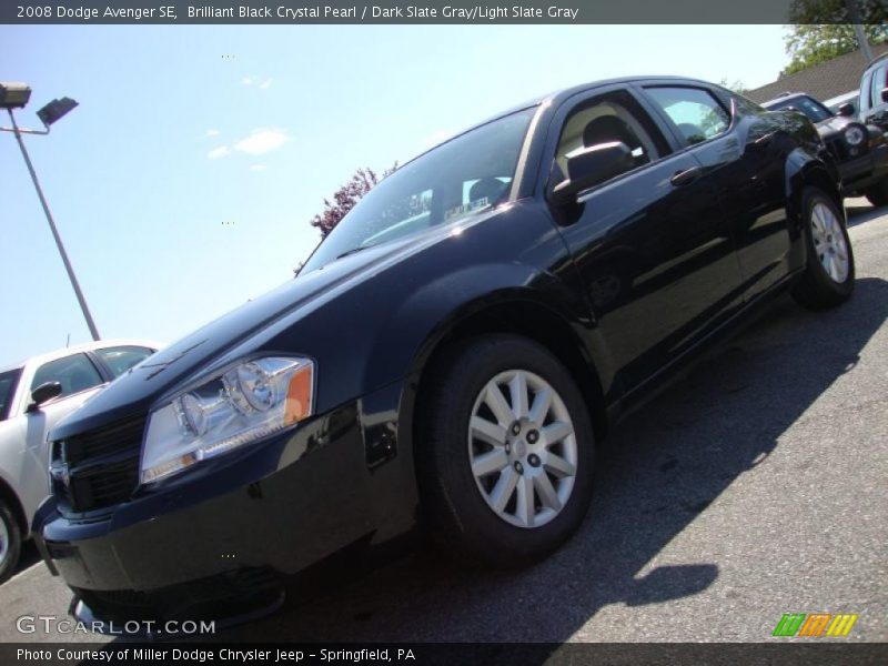 Brilliant Black Crystal Pearl / Dark Slate Gray/Light Slate Gray 2008 Dodge Avenger SE
