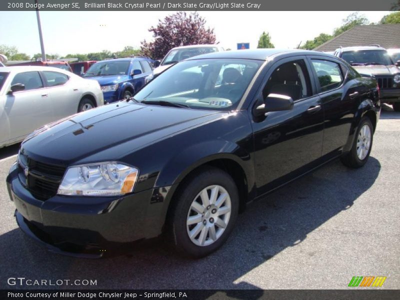 Brilliant Black Crystal Pearl / Dark Slate Gray/Light Slate Gray 2008 Dodge Avenger SE