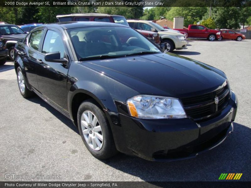 Brilliant Black Crystal Pearl / Dark Slate Gray/Light Slate Gray 2008 Dodge Avenger SE