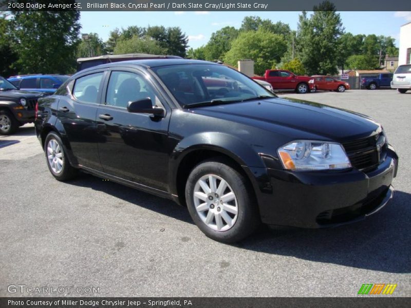 Brilliant Black Crystal Pearl / Dark Slate Gray/Light Slate Gray 2008 Dodge Avenger SE