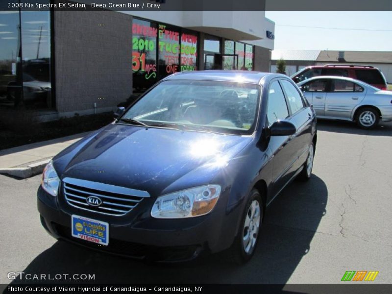 Deep Ocean Blue / Gray 2008 Kia Spectra EX Sedan
