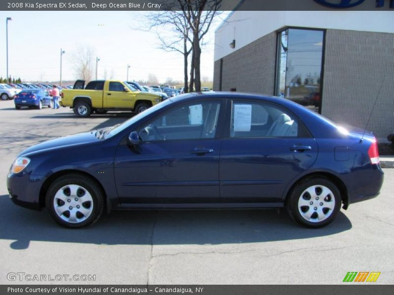 Deep Ocean Blue / Gray 2008 Kia Spectra EX Sedan