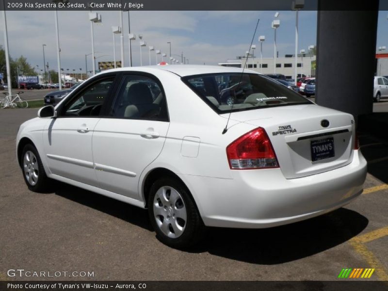 Clear White / Beige 2009 Kia Spectra EX Sedan