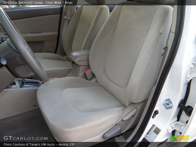 Clear White / Beige 2009 Kia Spectra EX Sedan