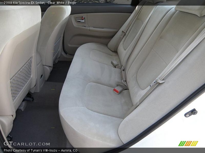 Clear White / Beige 2009 Kia Spectra EX Sedan