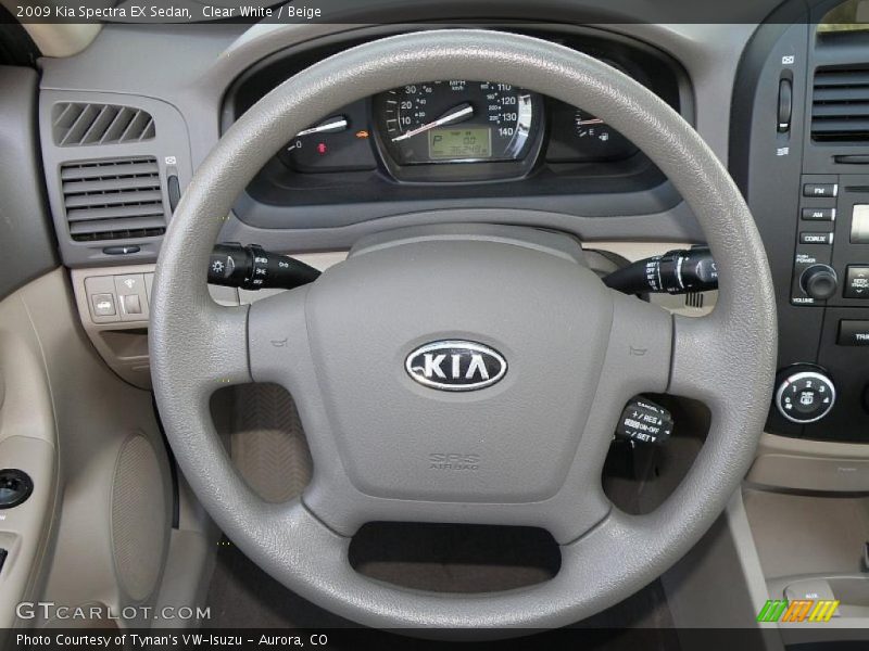 Clear White / Beige 2009 Kia Spectra EX Sedan